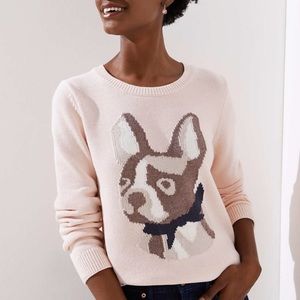 LOFT French Bulldog Sweater size Large
